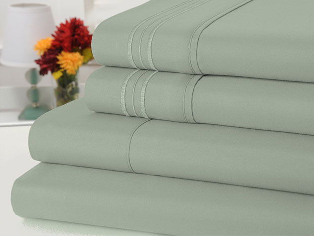 4-Piece Bamboo-Blend Comfort Luxury Sheet Set (Sage/Full)